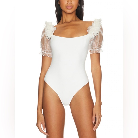 Free People Intimately, Pretty Petals Bodysuit in Ivory, Small, NWOT - Picture 2 of 11